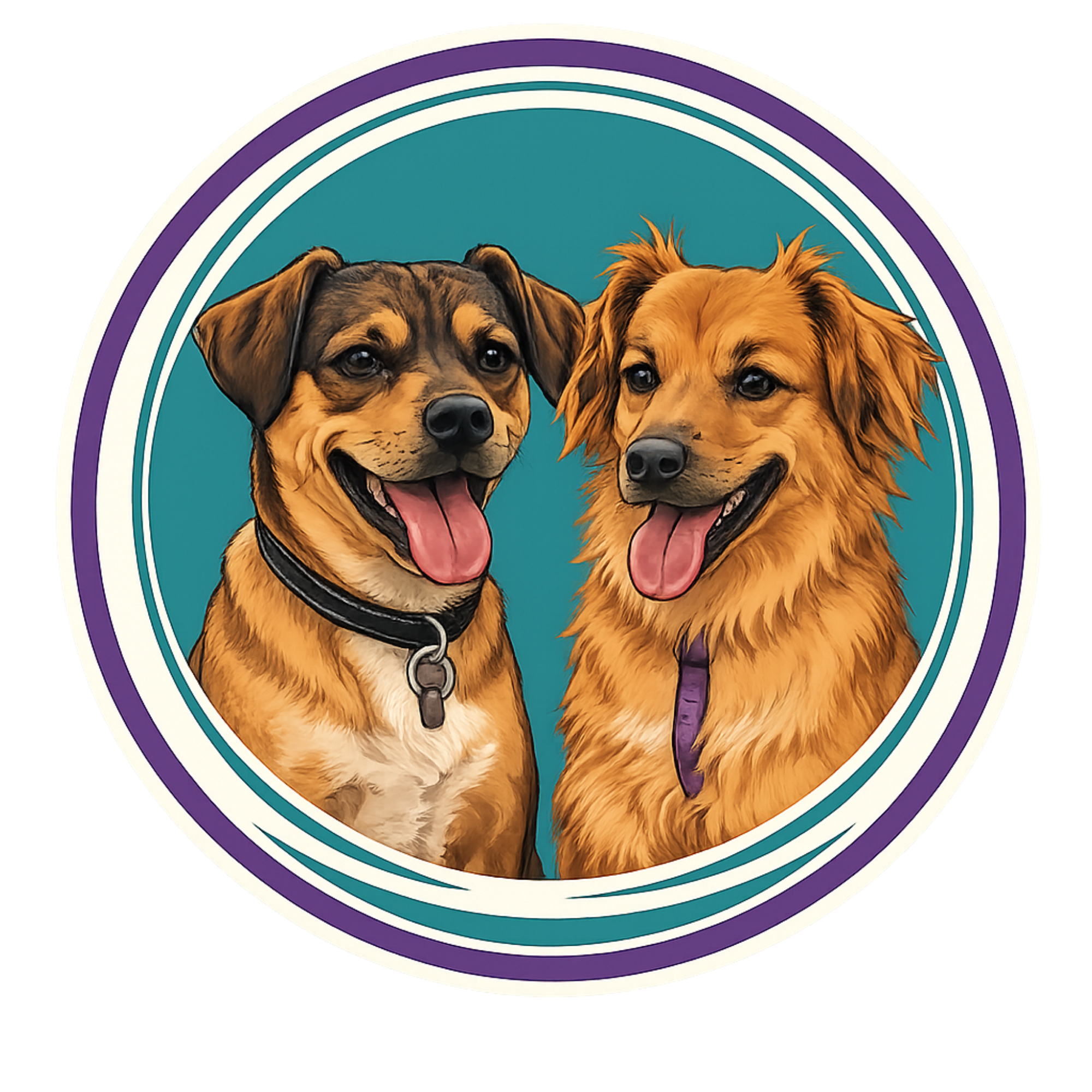 Pawsitive Sassi Logo mit Rocky und Foxy